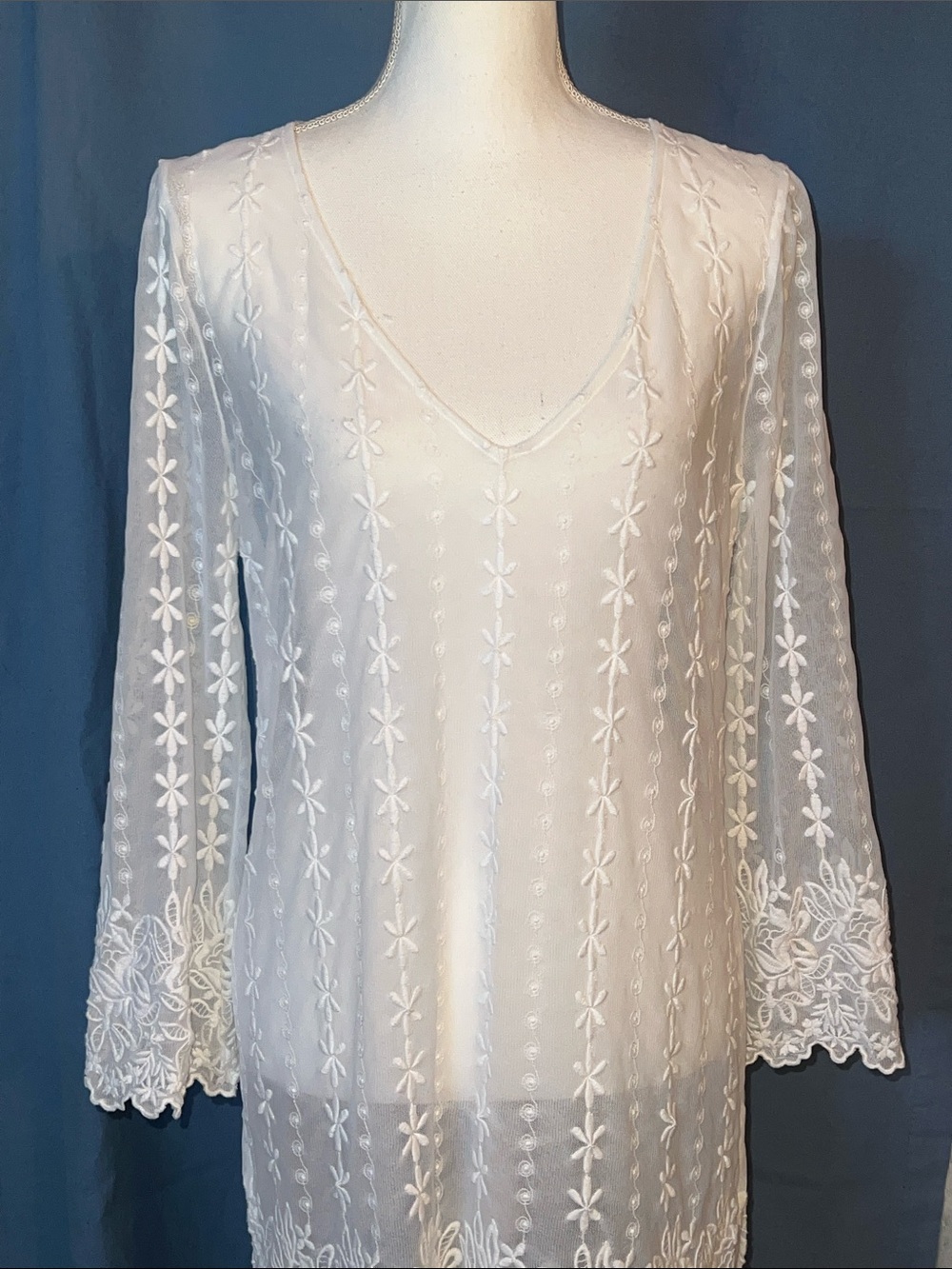 INC Sheer Embroidered Swim Cover-Up Tunic